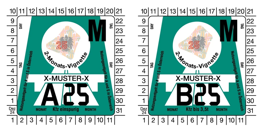 2měsíční dálniční známka Rakousko 2025